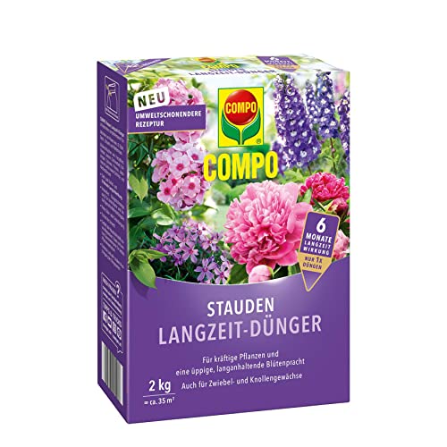 COMPO Stauden Langzeit-Dünger für Stauden und Blütensträucher, Umweltschonendere Rezeptur, 6 Monate Langzeitwirkung, 2 kg, 46 m² von Compo