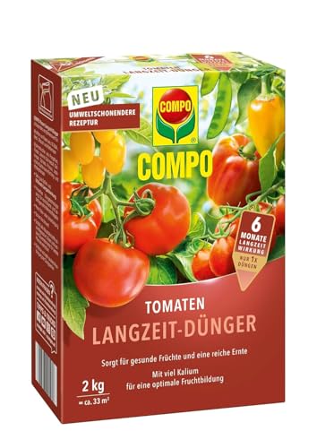 COMPO Tomaten Langzeit-Dünger für frucht- und knollenbildendes Feingemüse sowie Gewürzkräuter, Tomatendünger, 6 Monate Langzeitwirkung, 2 kg, 33 m² COMPO Tomaten Langzeit-Dünger für frucht- und knollenbildendes Feingemüse sowie Gewürzkräuter, Tomatendünger, 6 Monate Langzeitwirkung, 2 kg, 33 m² von Compo