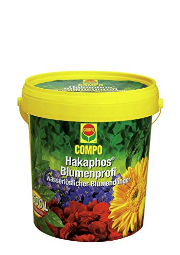 COMPO Hakaphos Blumenprofi, Blumendünger, Wasserlöslicher Dünger für alle Zimmerpflanzen, Balkon- und Terrassenpflanzen, 1200 g von Compo