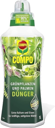 COMPO Grünpflanzendünger und Palmendünger – Spezial-Flüssigdünger für alle Zimmer-, Balkon- und Terrassenpflanzen – 1 Liter von Compo
