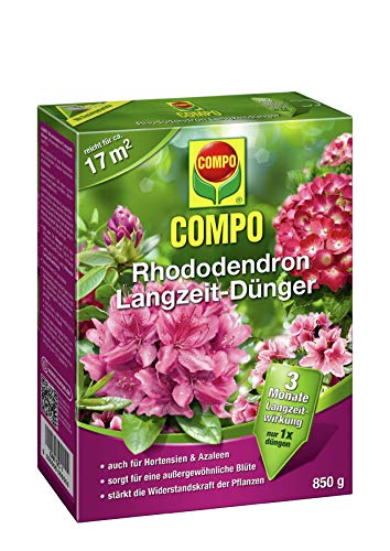 COMPO Rhododendron Langzeit-Dünger für alle Arten von Morbeetpflanzen, 3 Monate Langzeitwirkung, 850 g, 17m² von Compo