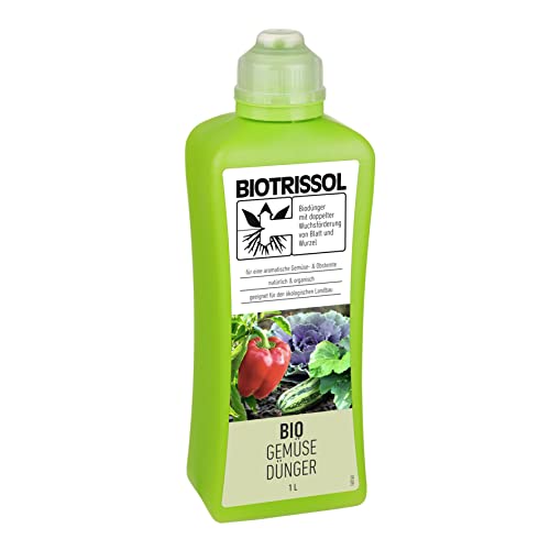 BIOTRISSOL Bio Gemüsedünger, Dünger für Anbau und Pflege in Beet, Kübel und Hochbeet, 100 % pflanzliche Inhaltsstoffe, Vegan, 1 L von Compo