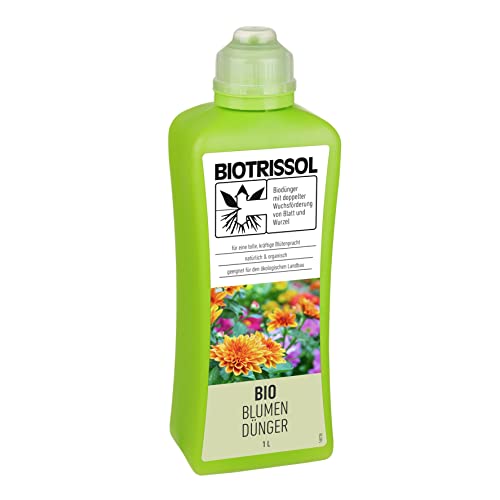 BIOTRISSOL Bio Blumendünger, Dünger für alle Blumen in Gartenbeet, Kübel sowie für Zimmerpflanzen, 100 % pflanzliche Inhaltsstoffe, Vegan, 1 L von Compo