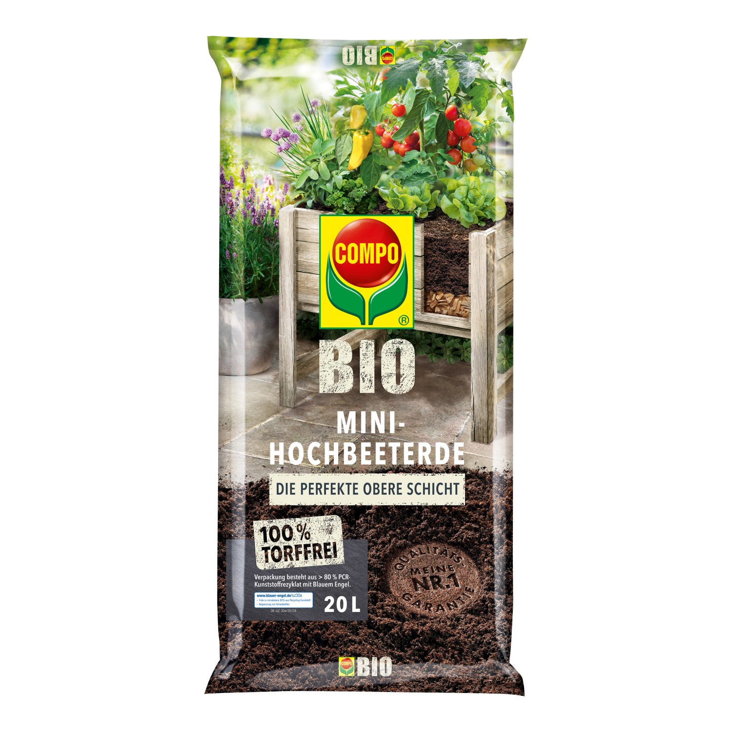 Compo BIO Mini-Hochbeeterde 1 x 20 l für ökologisches Gärtnern Compo BIO Mini-Hochbeeterde 1 x 20 l für ökologisches Gärtnern von Compo