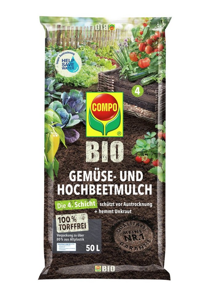 Compo Bio-Erde Bio Gemüse- Hochbeetmulch 50l von Compo