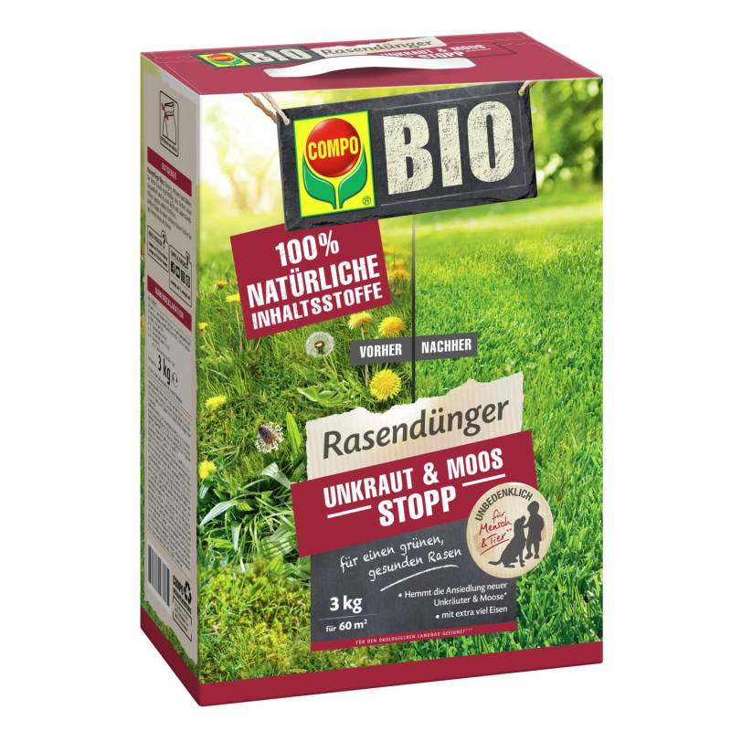 Compo Bio-Rasendünger Unkraut & Moos Stopp 3 kg von Compo