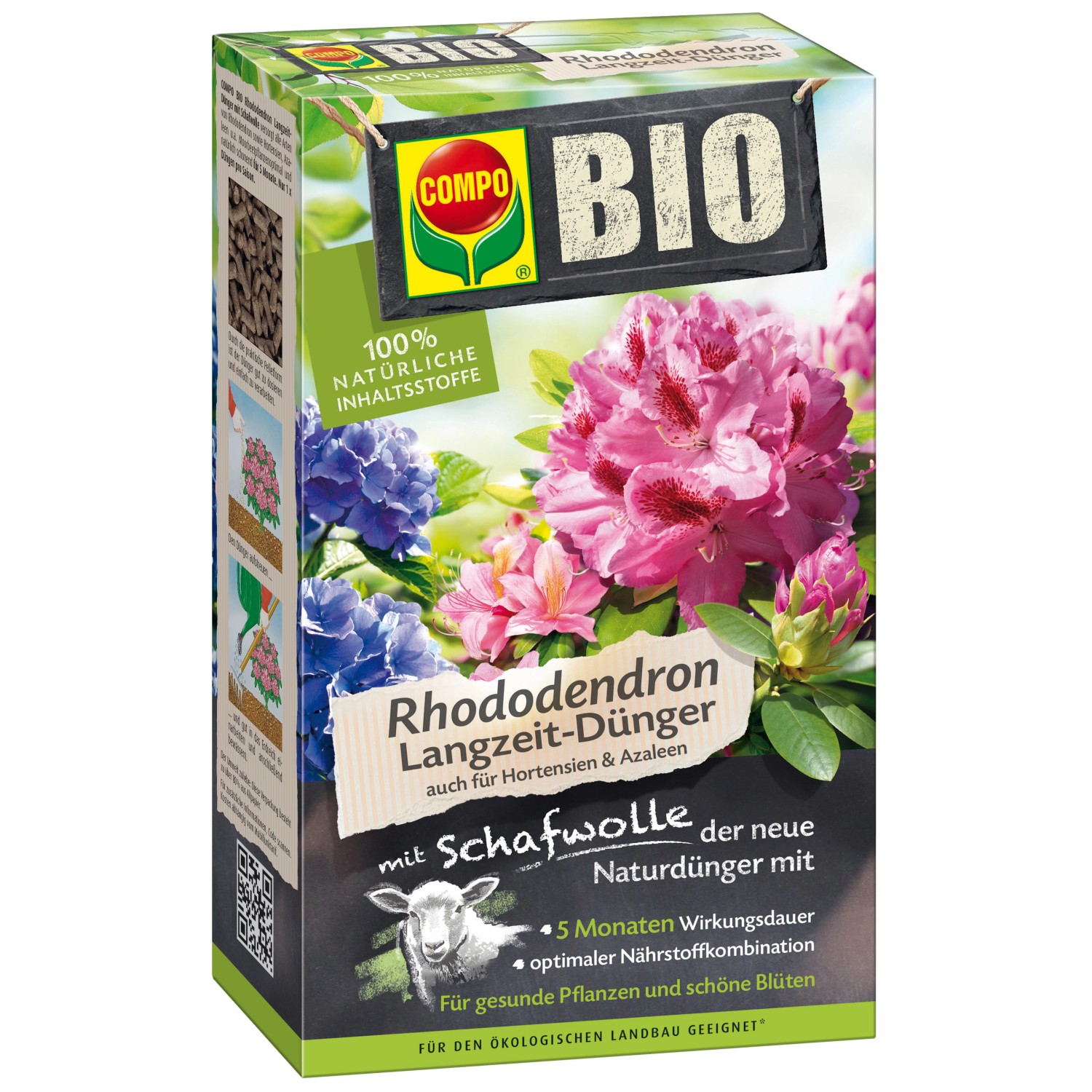 Compo Bio Rhododendron Langzeit-Dünger mit Schafwolle 750 g von Compo