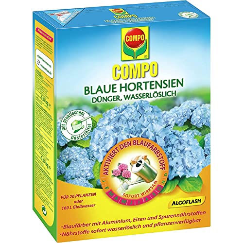Compo Blaue Hortensien Dünger, Wasserlöslich, Aktivierung des Blaufarbstoffs, 800 g von Compo