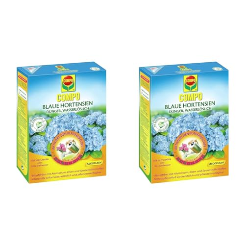 Compo Blaue Hortensien Dünger, Wasserlöslich, Aktivierung des Blaufarbstoffs, 800 g (Packung mit 2) von Compo
