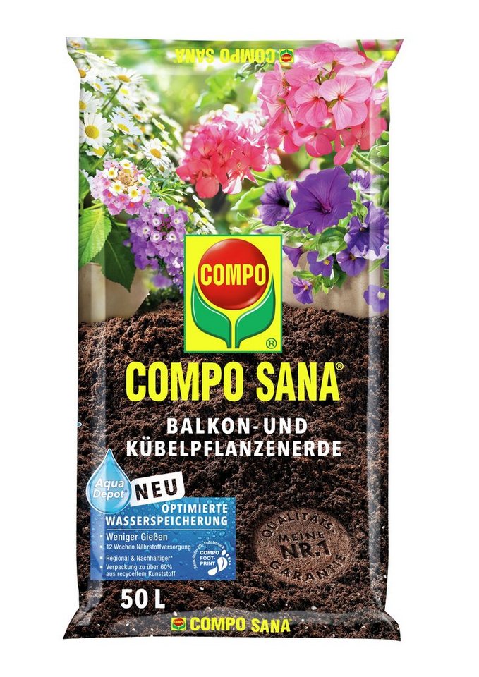 Compo Blumenerde COMPO Sana Balkon- und Kübelpflanzenerde, 50 Ltr von Compo