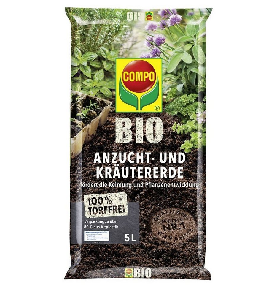 Compo Bodenverbesserer COMPO Bio Anzucht- und Kräutererde, 5 Ltr von Compo