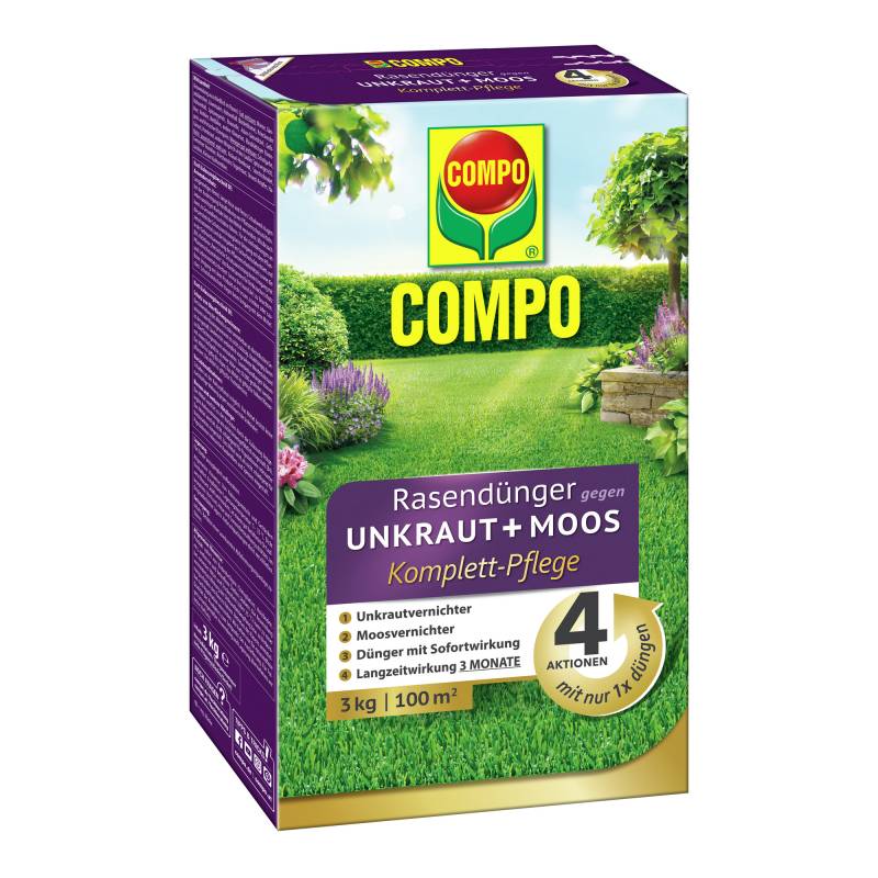 Compo Rasendünger gegen Unkraut + Moos Komplettpflege 3 kg von Compo