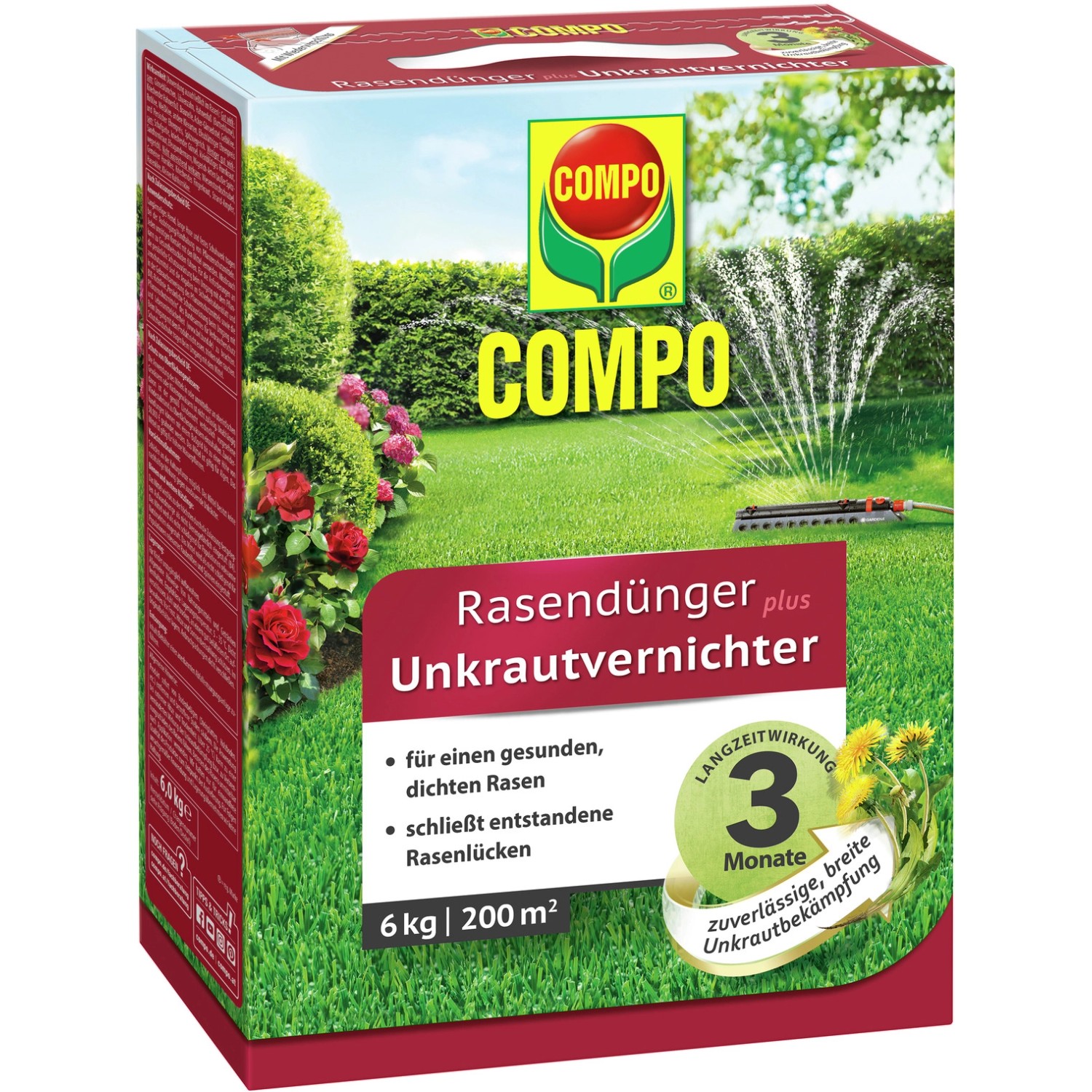 Compo Rasendünger plus Unkrautvernichter 6 kg für 200 m² von Compo