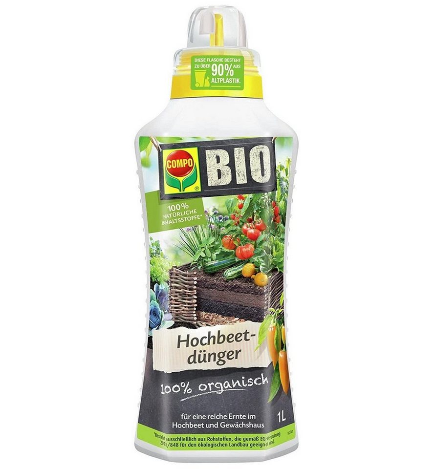 Compo Pflanzendünger COMPO BIO Hochbeetdünger, für alle Obst- und Gemüsepflanzen, 100% natü von Compo