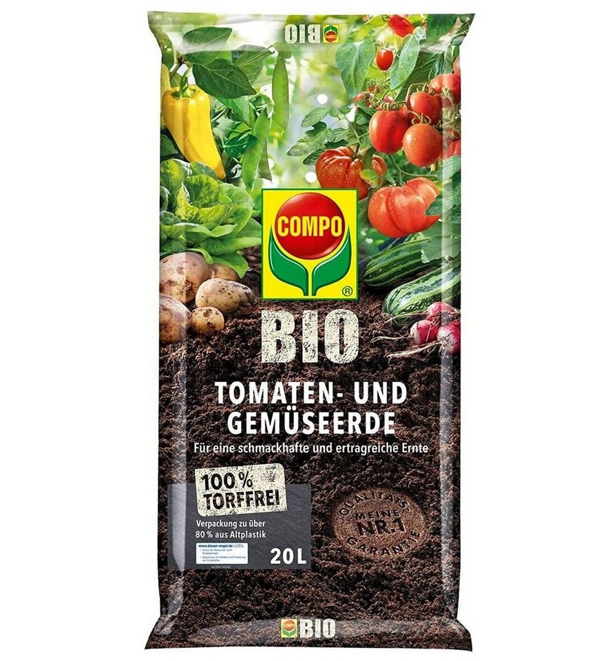 Compo Pflanzendünger COMPO Bio Tomaten und Gemüseerde, 20 Ltr von Compo