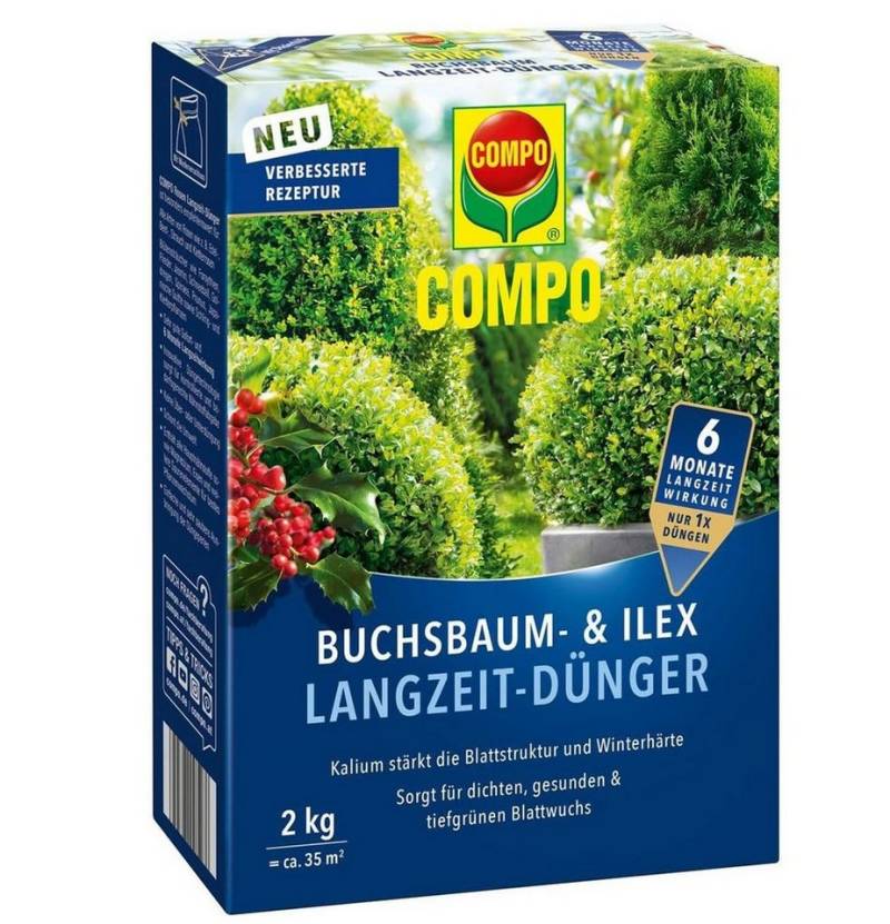 Compo Pflanzendünger COMPO Buchsbaum Langzeit-Dünger, für Buchsbäume, Stechpalmen und Hecke von Compo