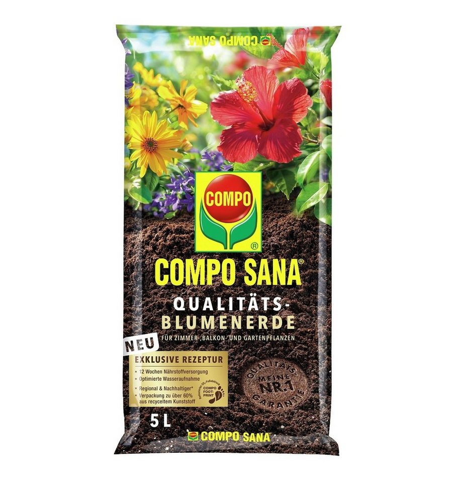 Compo Pflanzendünger COMPO Sana Qualitäts Blumenerde 5 Ltr von Compo