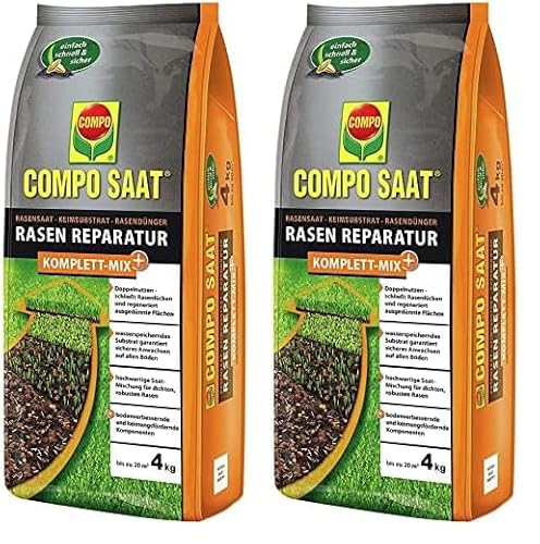 Compo SAAT® Rasen-Reparatur Komplett Mix+ 4 kg (Packung mit 2) von Compo
