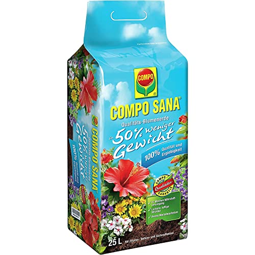 Compo SANA Blumenerde ca. 50% weniger Gewicht 25 l von Compo