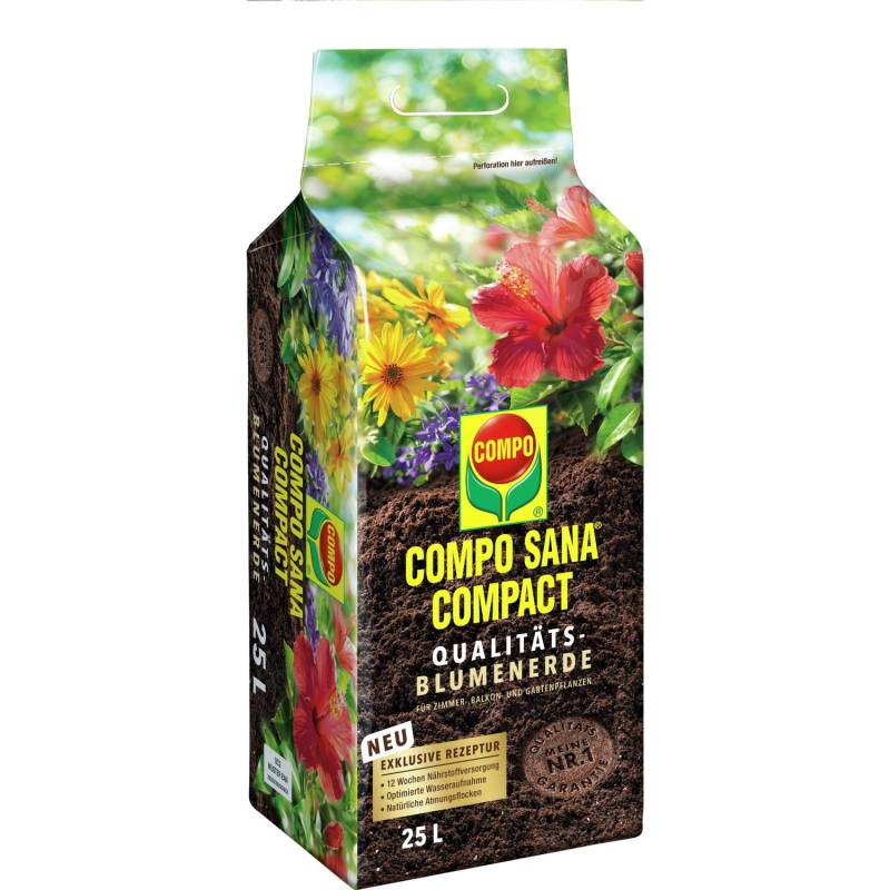 Compo Sana Compact Qualitäts-Blumenerde 1 x 25 l von Compo