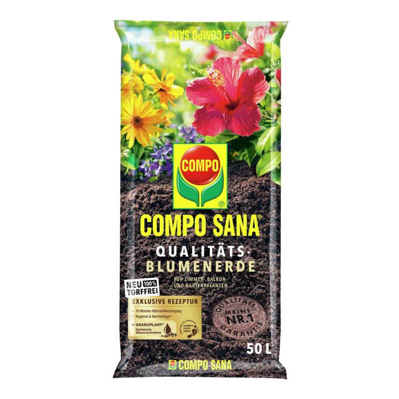 Compo Sana Qualitäts-Blumenerde Torffrei 45 x 50 l von Compo