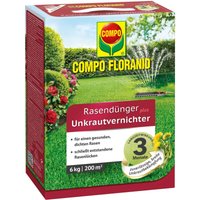 Compo - floranid Rasendünger plus Unkrautvernichter 6kg für 200m² von Compo