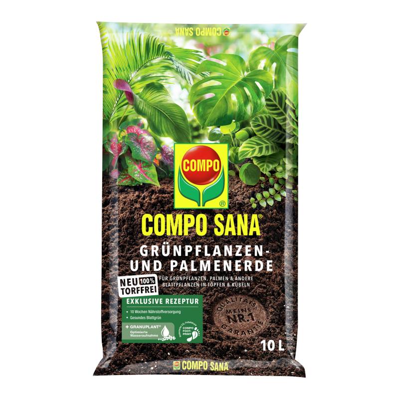 Grünpflanzen- und Palmenerde 'Compo Sana' torffrei 10 l von Compo