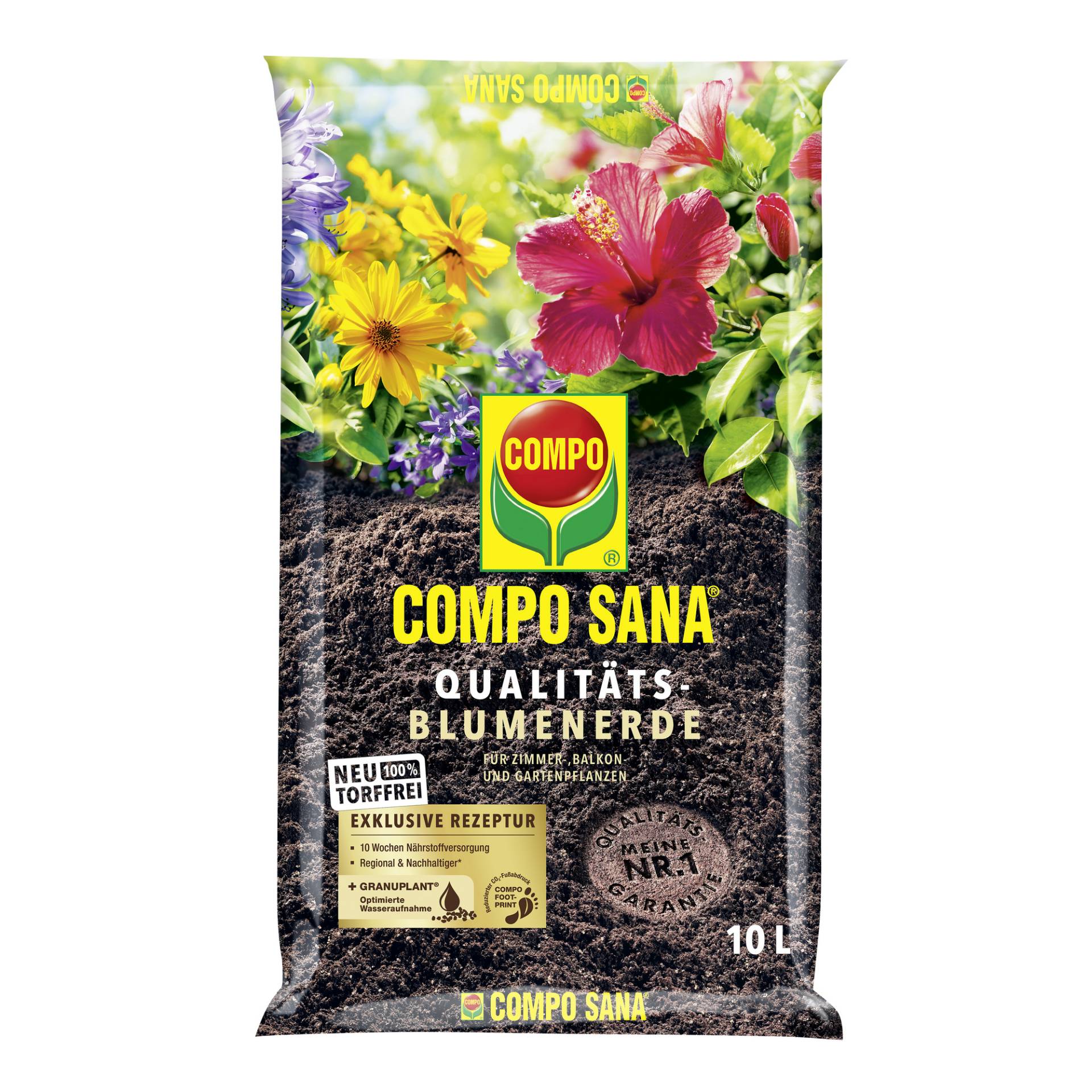 Qualitäts-Blumenerde 'Compo Sana' torffrei 10 l von Compo