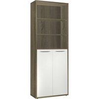 Composad Aktenschrank "DISEGNO, Bücherregal, 2 Türen, 3 offene Fächer, Fronten lackiert,", verstellbare Böden, Höhe 217 cm, 100% recyceltes Holz, Made in Italy von Composad