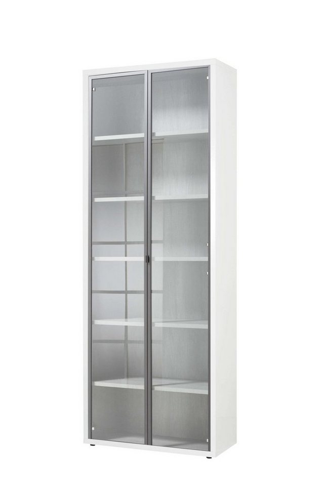 Composad Aktenschrank DISEGNO, Bücherregal mit 2 Glastüren, verstellbare Böden, Höhe 217 cm, 100% recyceltes Holz, Made in Italy von Composad