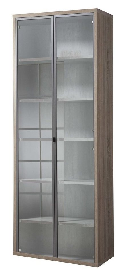 Composad Aktenschrank DISEGNO, Bücherregal mit 2 Glastüren, verstellbare Böden, Höhe 217 cm, 100% recyceltes Holz, Made in Italy von Composad