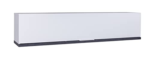 Composad | Hängeschrank der Linie Mundi mit 1 Klappe, Wandschrank, Wohnzimmer, Hängeschrank, Maße 160 x 35 x 30,40 cm, Farbe Tadao Grau und Weiß lackiert, Made in Italy von Composad