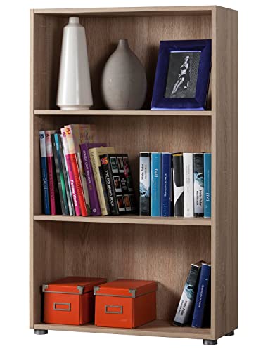 Composad | Niedriges Bücherregal der Linie Flow mit 3 Fächern, modernes Bücherregal, für Büro, Wohnzimmer, Studio, (BxHxT) 70 x 119 x 30 cm, Farbe Eiche Sonoma, Made in Italy von Composad