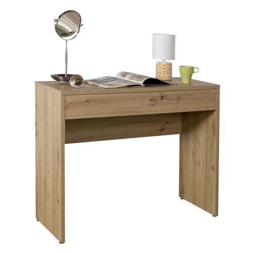 Composad | Schreibtisch der Linie Espresso mit 1 Schublade, eleganter und moderner Bürotisch, für PC, Konsoleneingang, (B x H x T) 100 x 81,4 x 40,5 cm, Farbe Eiche Honig, Made in Italy von Composad