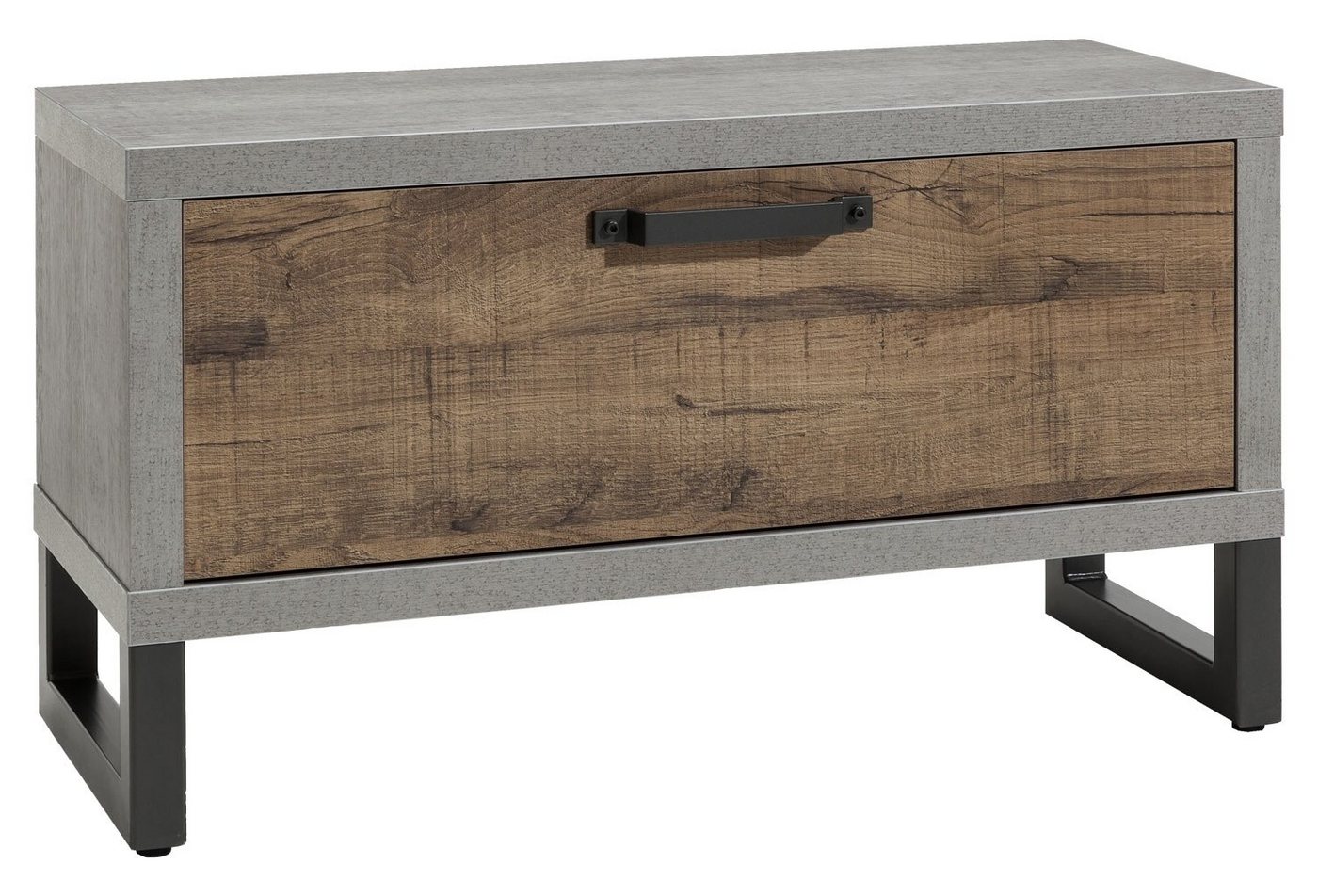 Composad Schuhbank LA FABRICA, Betondekor, Aged Oak Dekor, B 90 cm x H 50 cm von Composad