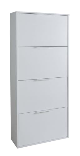 Composad | Schuhschrank mit doppelter Tiefe der Linie Facile mit 4 Klappen, mit Griffen, (BxHxT) 65 x 157,3 x 24,8 cm, Farbe zementgrau, hergestellt in Italien von Composad