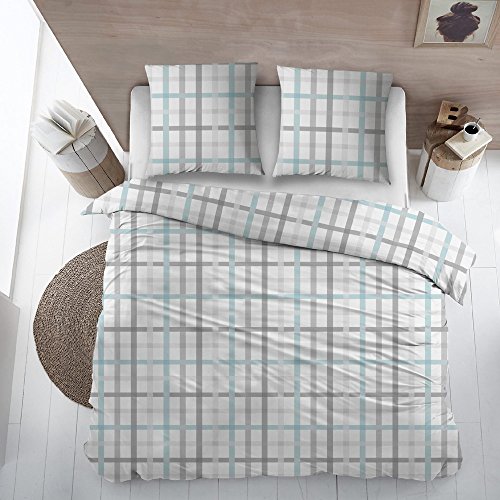 Comptoir du Linge Bettbezug Bedruckt Plus 2 Kissenbezügen, Baumwolle türkis 240 x 260 cm von Comptoir du Linge