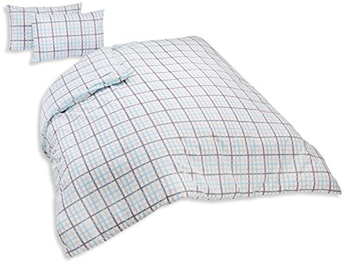 Comptoir du Linge Bettbezug Bedruckt Plus 2 Kopfkissenbezüge, Baumwolle, türkis, 260 x 240 x 0,5 cm von Comptoir du Linge