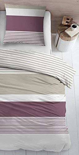 Comptoir du Linge Bettbezug Bedruckt mehr Kissenhülle Baumwolle, weinrot 140 x 200 cm von Comptoir du Linge
