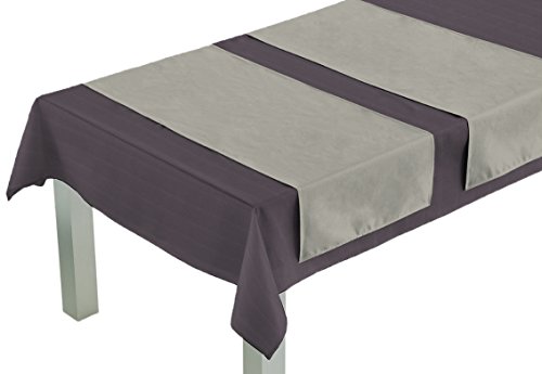 Comptoir du Linge Tischläufer 45 x 140 cm, Stoff: 60% Polyester, 40% Baumwolle. Fleckenschutzbehandlung Teflon, anthrazit von Comptoir du Linge