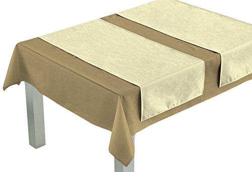 Comptoir du Linge Tischläufer 45 x 140 cm, 100% Polyester/Baumwolloptik. Gewicht: 210 g/m², Elfenbein, 45 x 140 x 0,5 cm von Comptoir du Linge