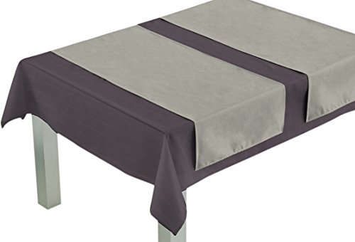 Comptoir du Linge Tischläufer 45 x 140 cm, 100% Polyester/Baumwolloptik. Gewicht: 210 g/m², perlgrau von Comptoir du Linge