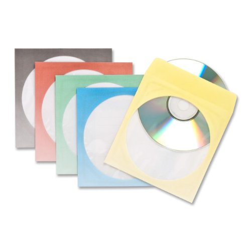 Compucessory CD-Hüllen aus Papier mit Sichtfenster B 126 x H 126 mm 100 Stück farblich sortiert von Compucessory