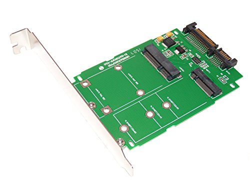Adapter M.2 (Typ NGFF) oder mSATA auf SATA 3 mit Anschlagwinkel Low Profile und High Profile – by Computer District von Computer District
