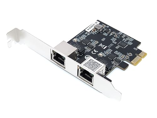 Computer District - Netzwerkkarte PCIe 2 Ports Ethernet 2,5 Gbit/s – LAN – PCI Express X1 (PCIe X1 – PCI-E X1) – Chipsatz REALTEK RTL 8125B – High and Low Profile von Computer District