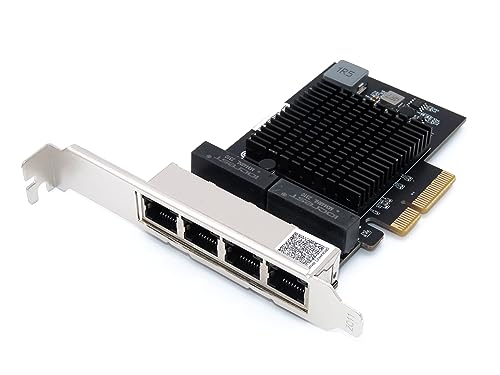 Computer District - Netzwerkkarte PCIe 4 Ports Ethernet 2,5 Gbit/s – LAN – PCI Express X4 (PCIe X4 – PCI-E X4) – Chipsatz REALTEK RTL 8125B – High and Low Profile von Computer District
