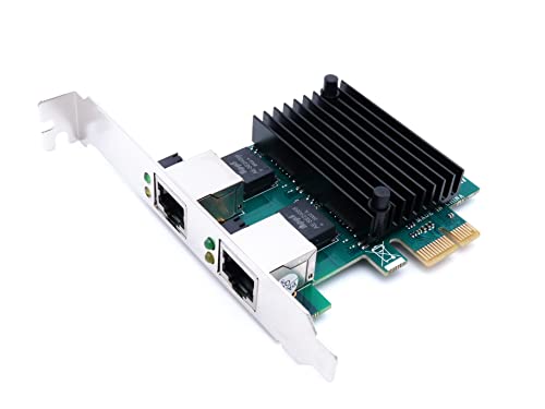 Computer District - Netzwerkkarte mit 2 Ethernet-Porten, 2,5 Gbit/s – LAN – PCI Express X1 – (PCI-E Pcie) – Chipsatz Realtek RTL8125 – Winkel Low und High Profile von Computer District