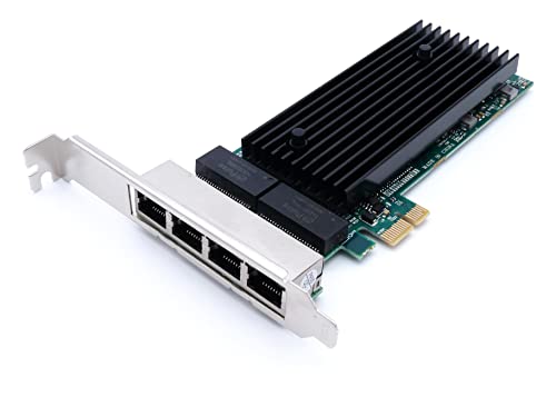 Computer District - Netzwerkkarte 4 Ports Ethernet RJ45 – Gigabit – LAN – PCI Express X1 – (PCI-E PCIE) – Chipsatz Intel JL82576EB – Low und High Profile von Computer District