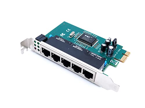 Computer District - Netzwerkkarte 5 Ports RJ45 Switch Fast Ethernet – 10 Mbps / 100 Mbps – PCI Express X1 – (PCI-E PCIE) – Chipsatz IC Plus IP175 von Computer District