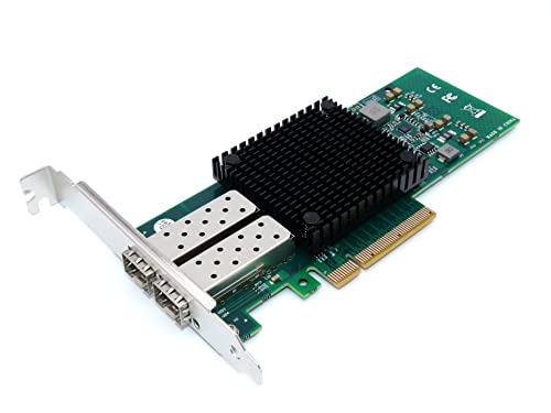 Computer District - SFP+ Netzwerkkarte 10 Gigabit (10 GB) – 2 SFP+ Glasfaser-Ports – PCI Express X8 (PCIe X8 – PCI-E X8) – Chipsatz Intel JL82599ES für Windows Server, Windows 7/8/10/11, Linux von Computer District